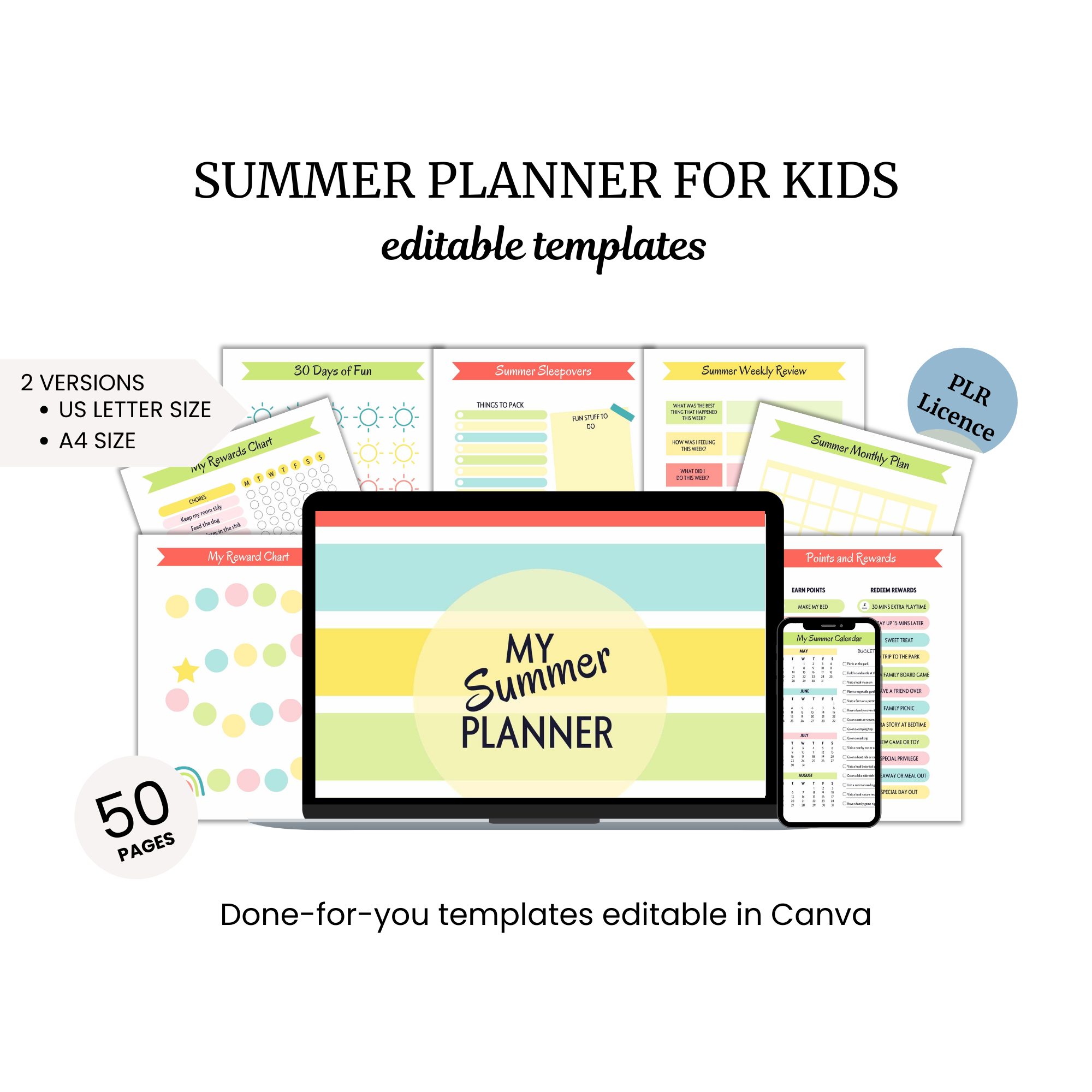 the summer planner for kids is displayed on a computer screen