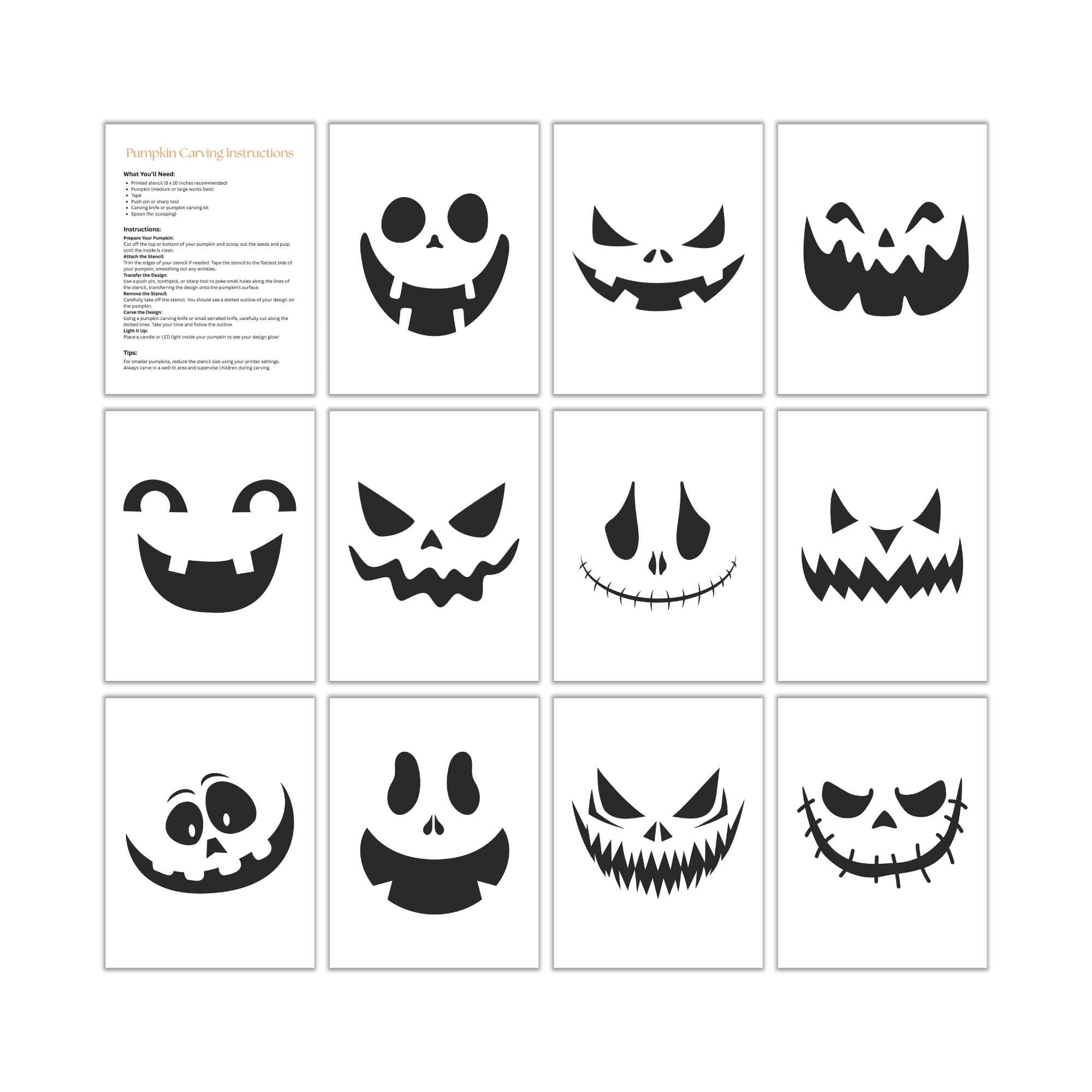 Pumpkin Carving Stencils PLR