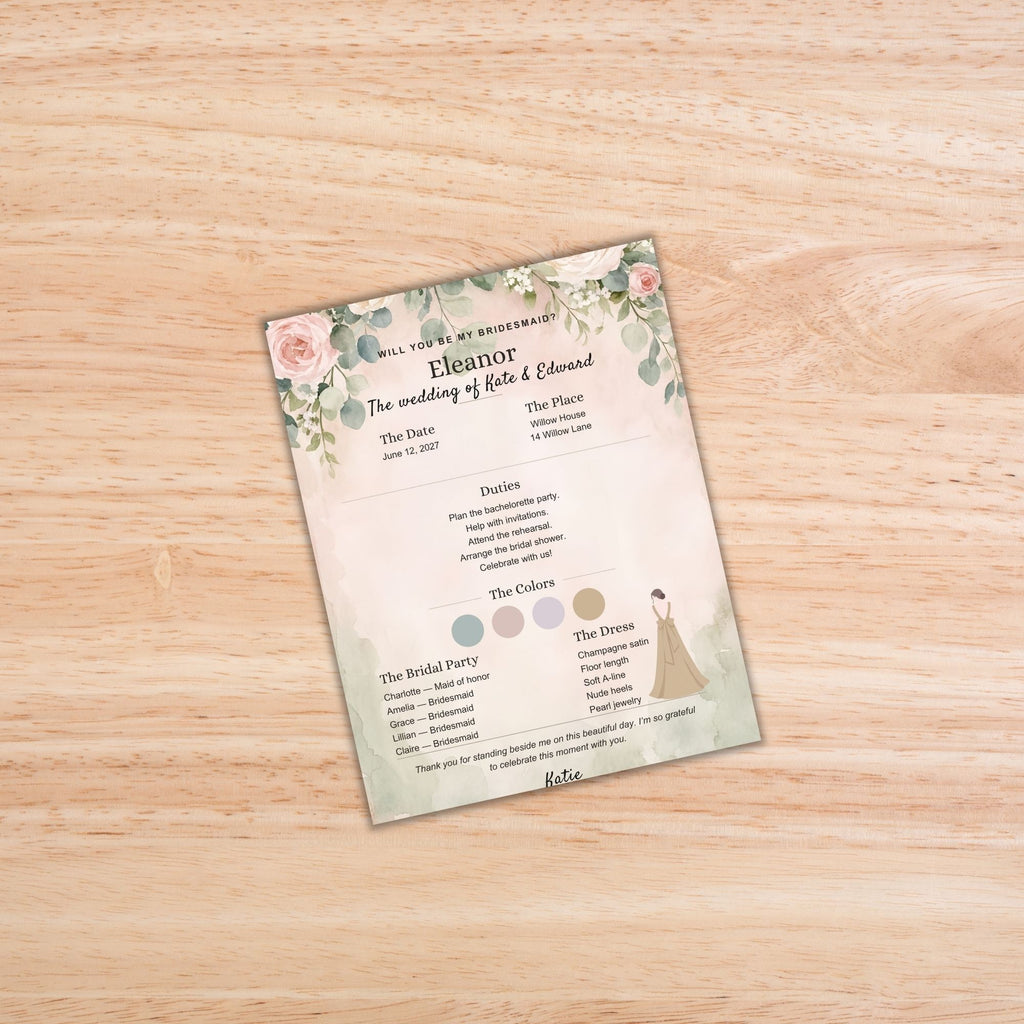 Bridesmaid Info Cards PLR Bundle