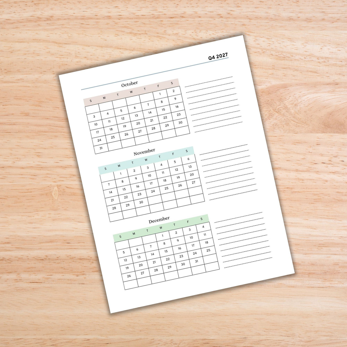 2027 Quarterly Planner PLR Template