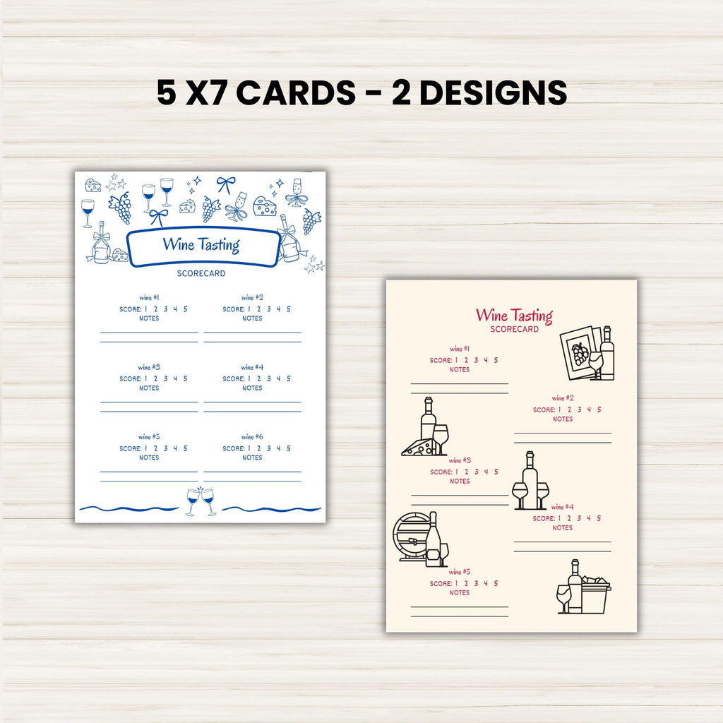Wine Tasting Cards PLR Template