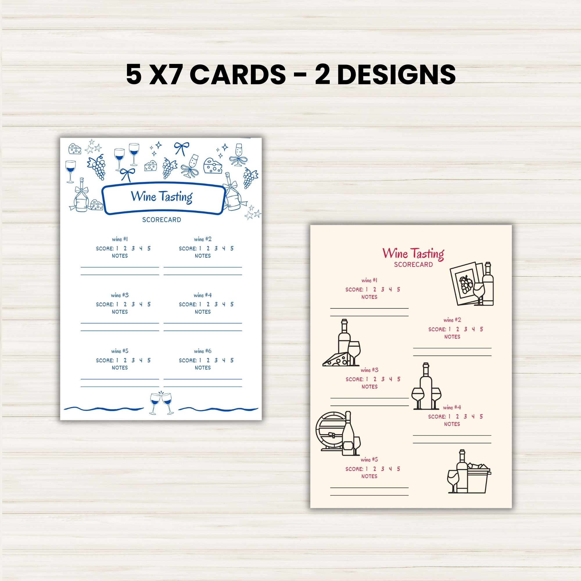 Wine Tasting Cards PLR Template