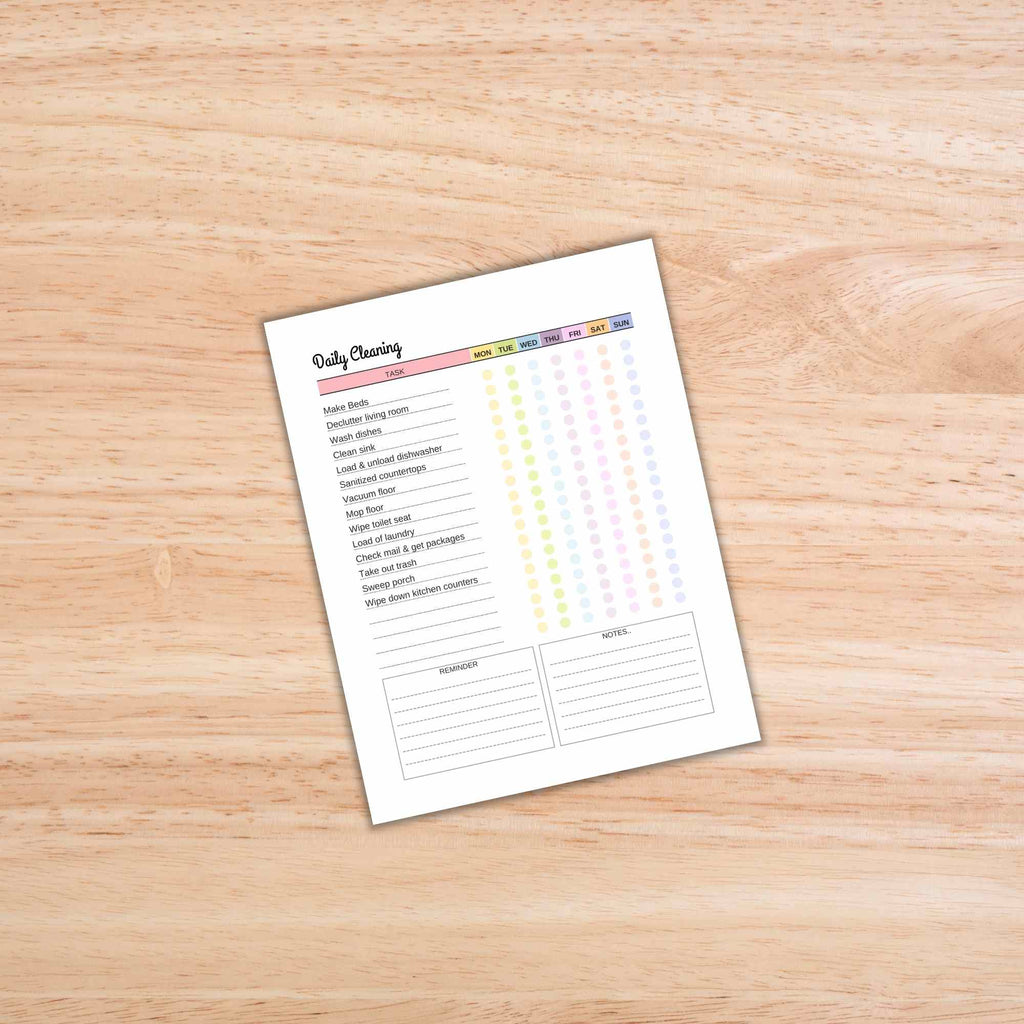 ADHD Cleaning Planner