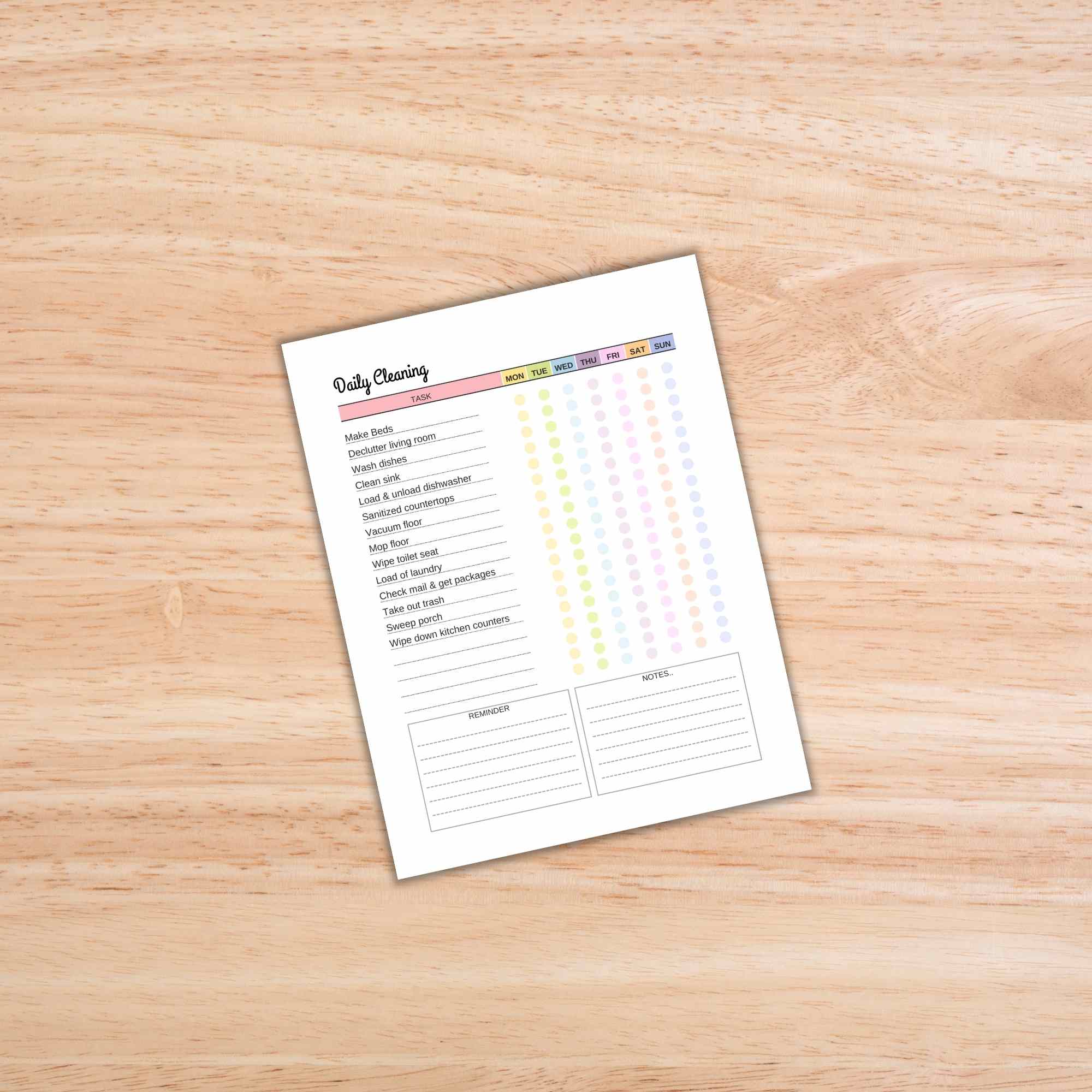 ADHD Cleaning Planner