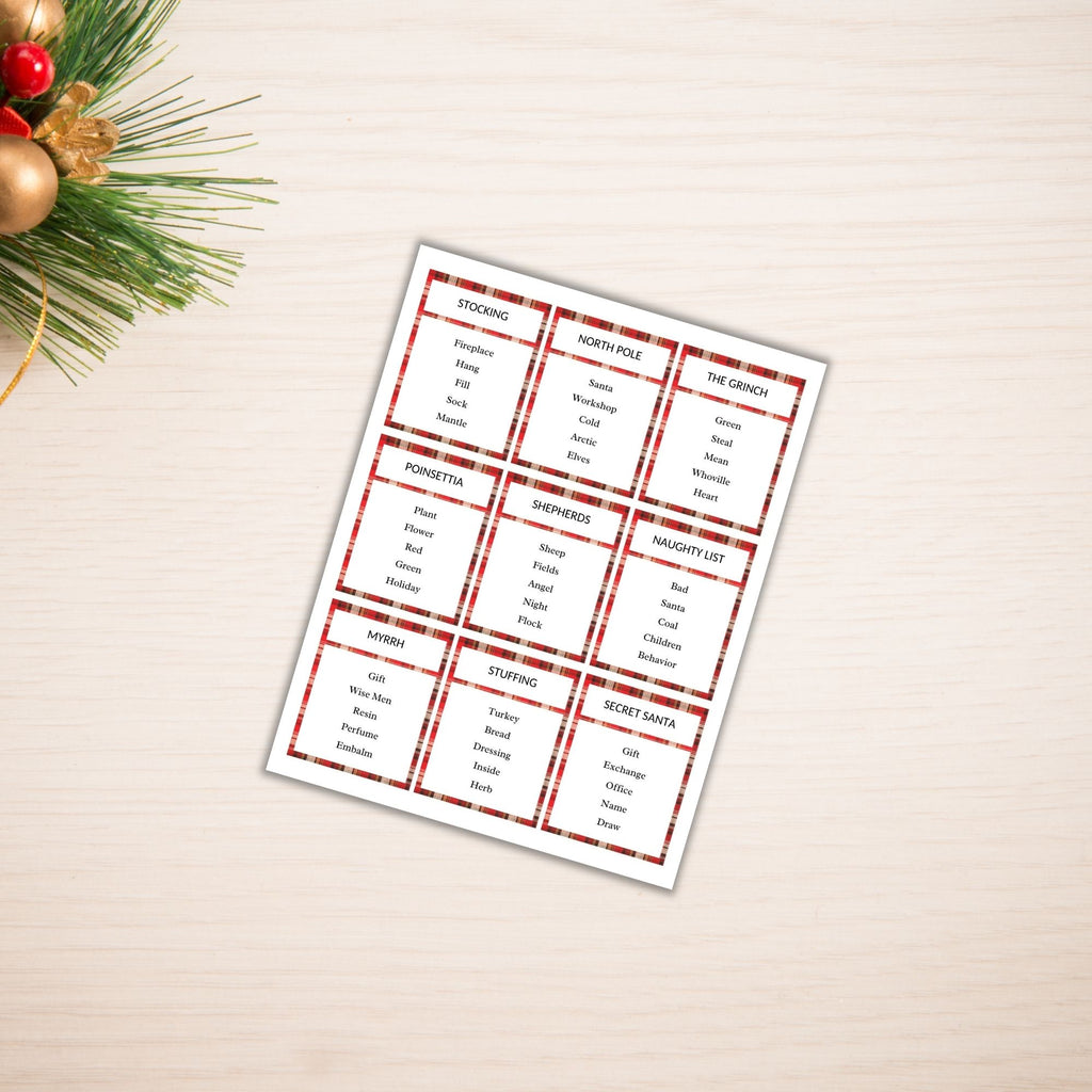 Christmas Taboo Game / Forbidden Word Game PLR