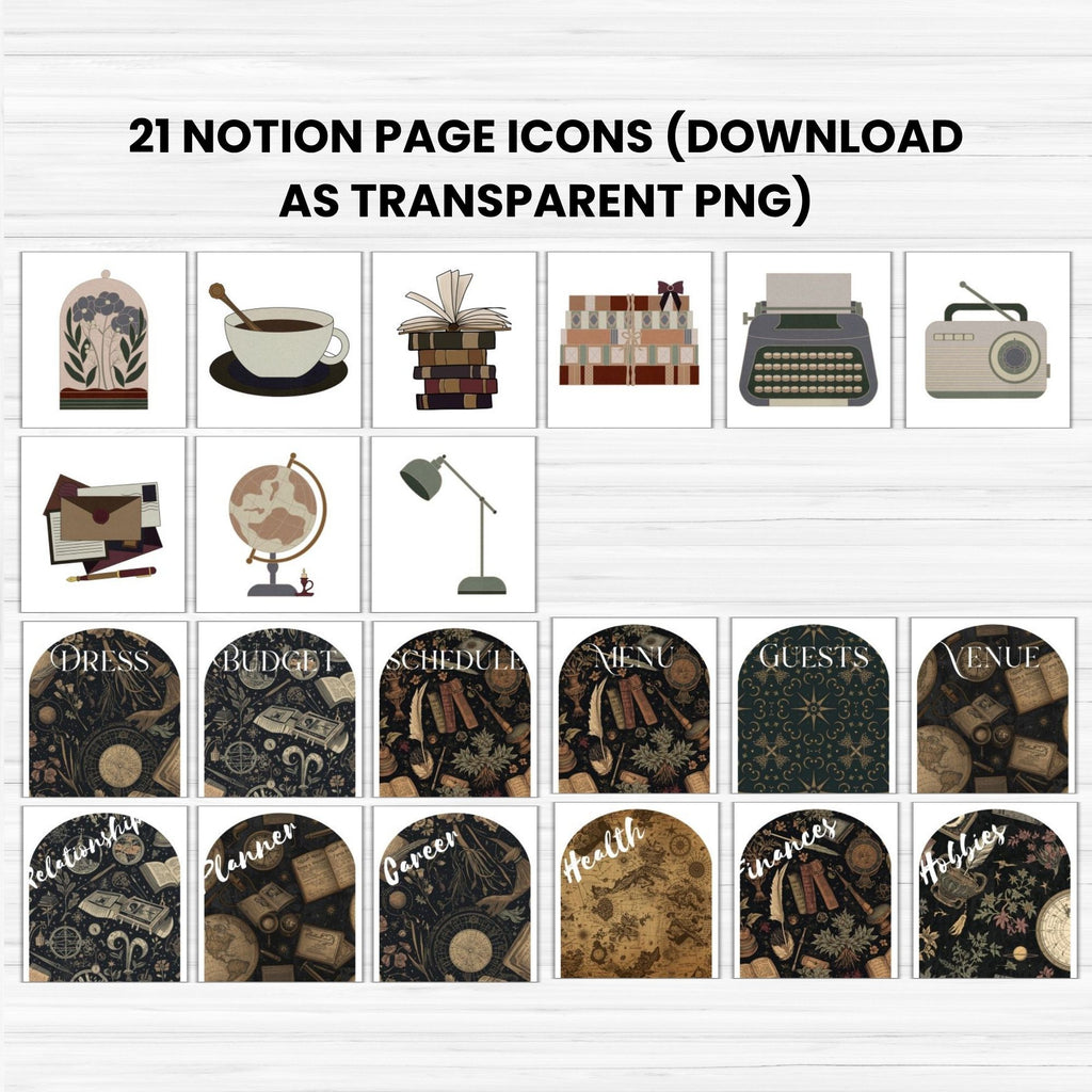 Dark Academia Notion Covers PLR