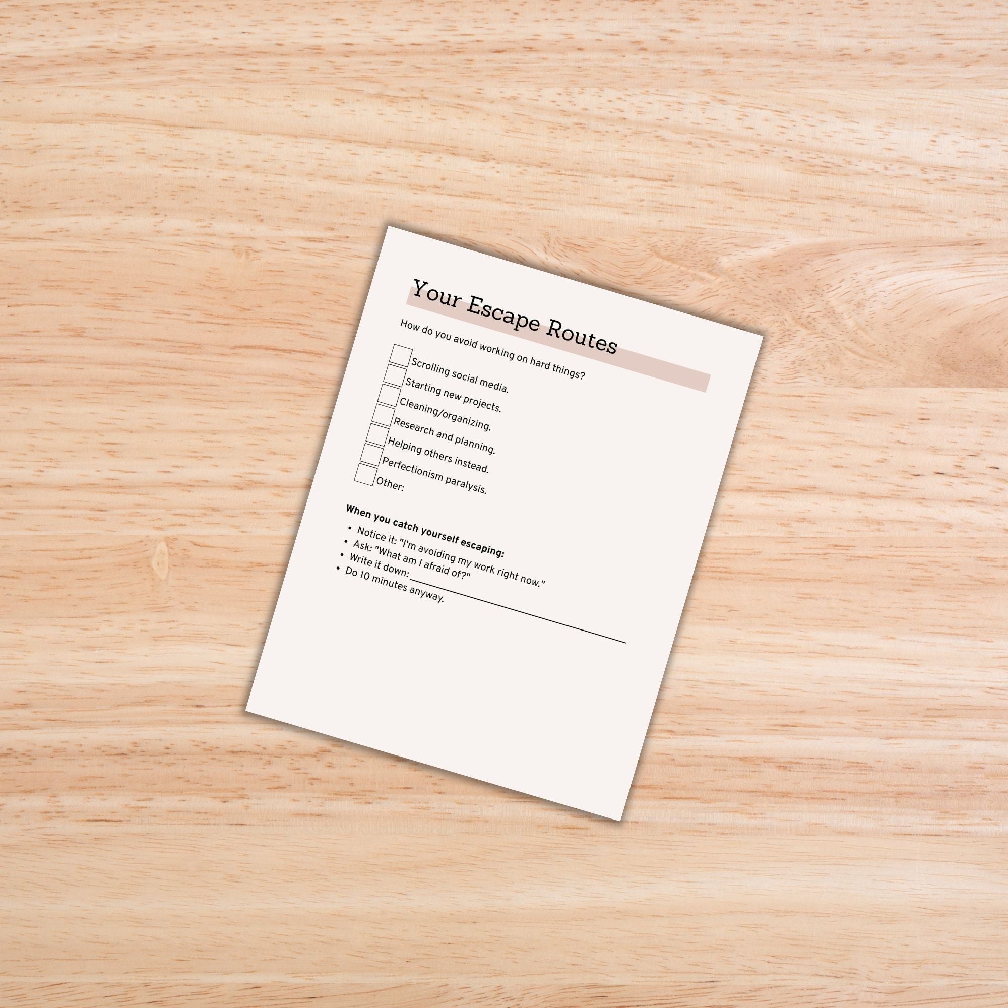 Finish What You Start Workbook PLR