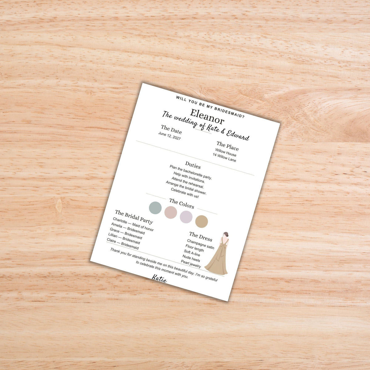 Bridesmaid Info Cards PLR Bundle