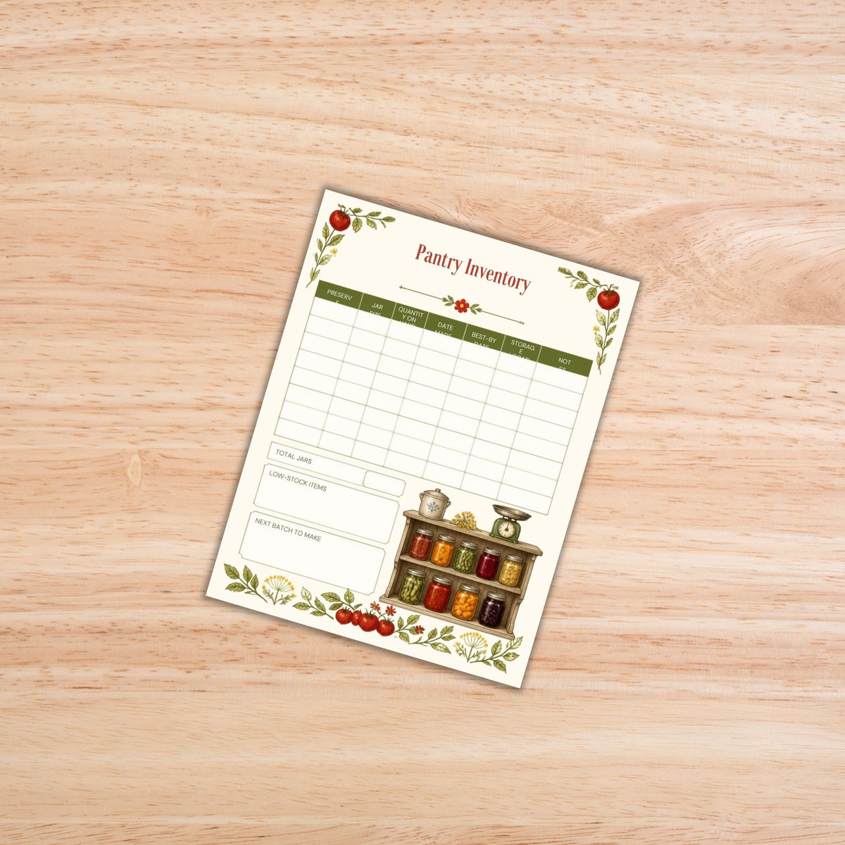 Canning & Preserves Planner