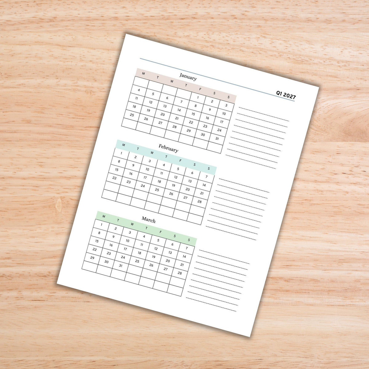 2027 Quarterly Planner PLR Template