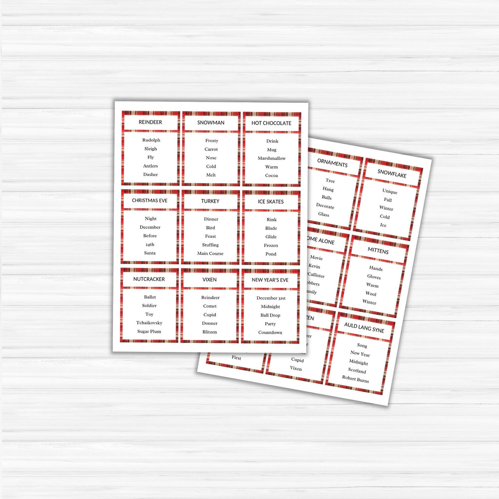 Christmas Taboo Game / Forbidden Word Game PLR