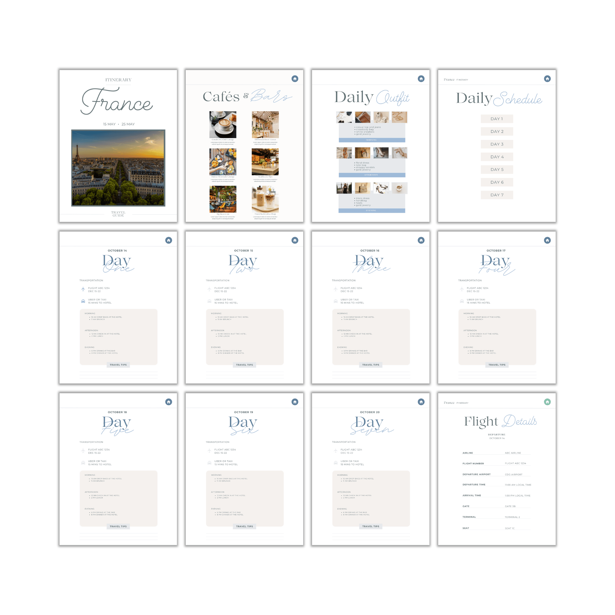 Digital Trip Itinerary Template PLR