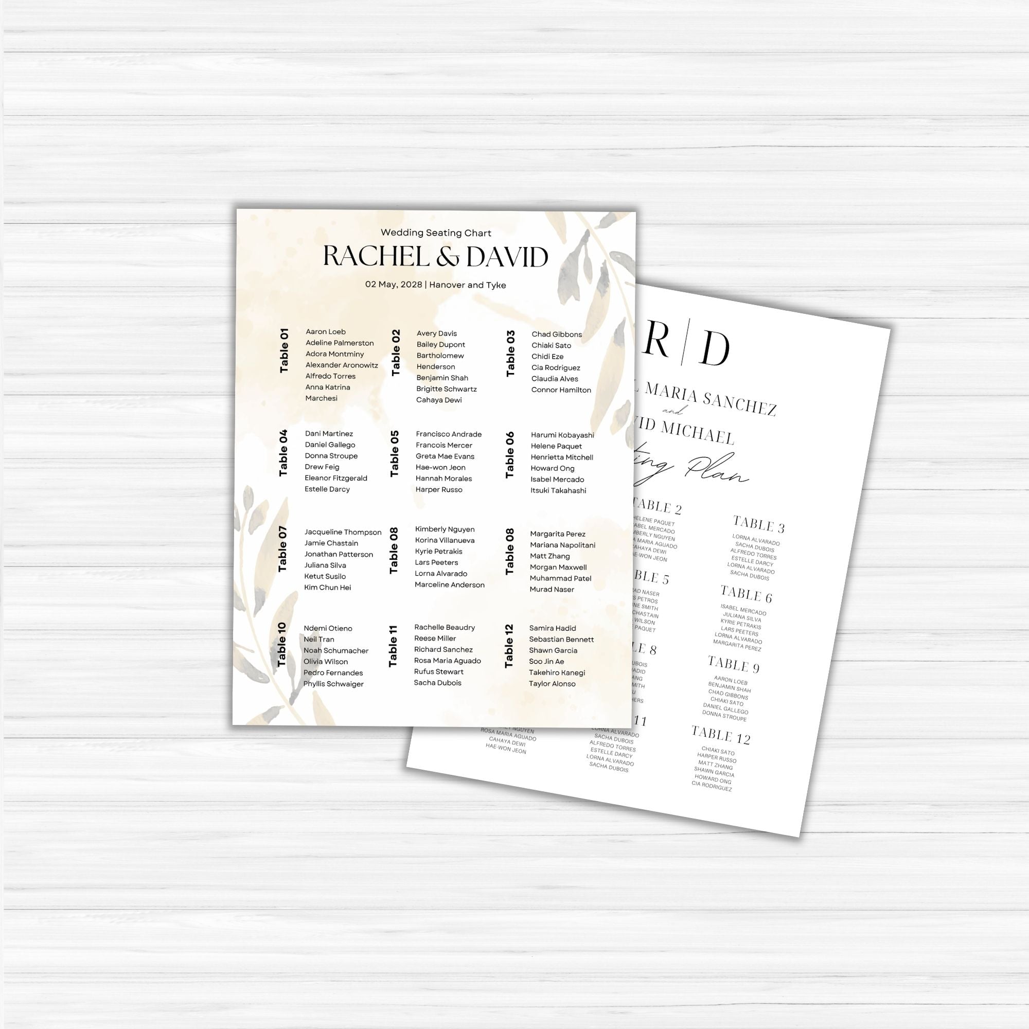 Wedding Seating Charts PLR Template