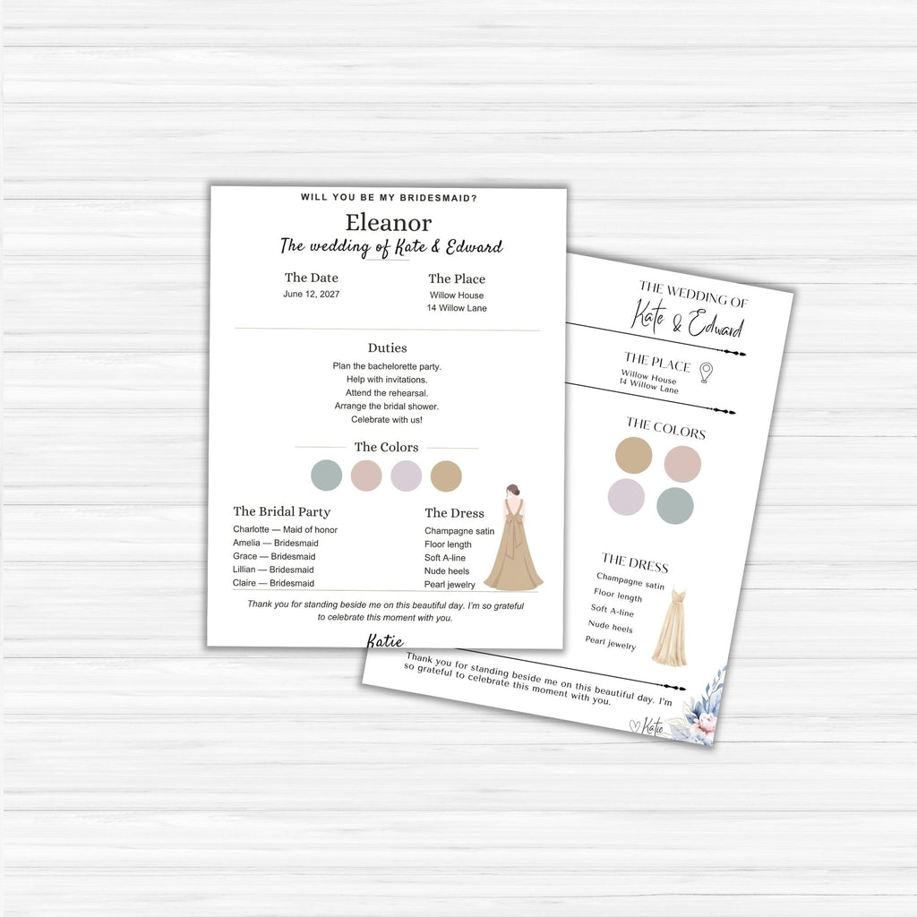 Bridesmaid Info Cards PLR Bundle
