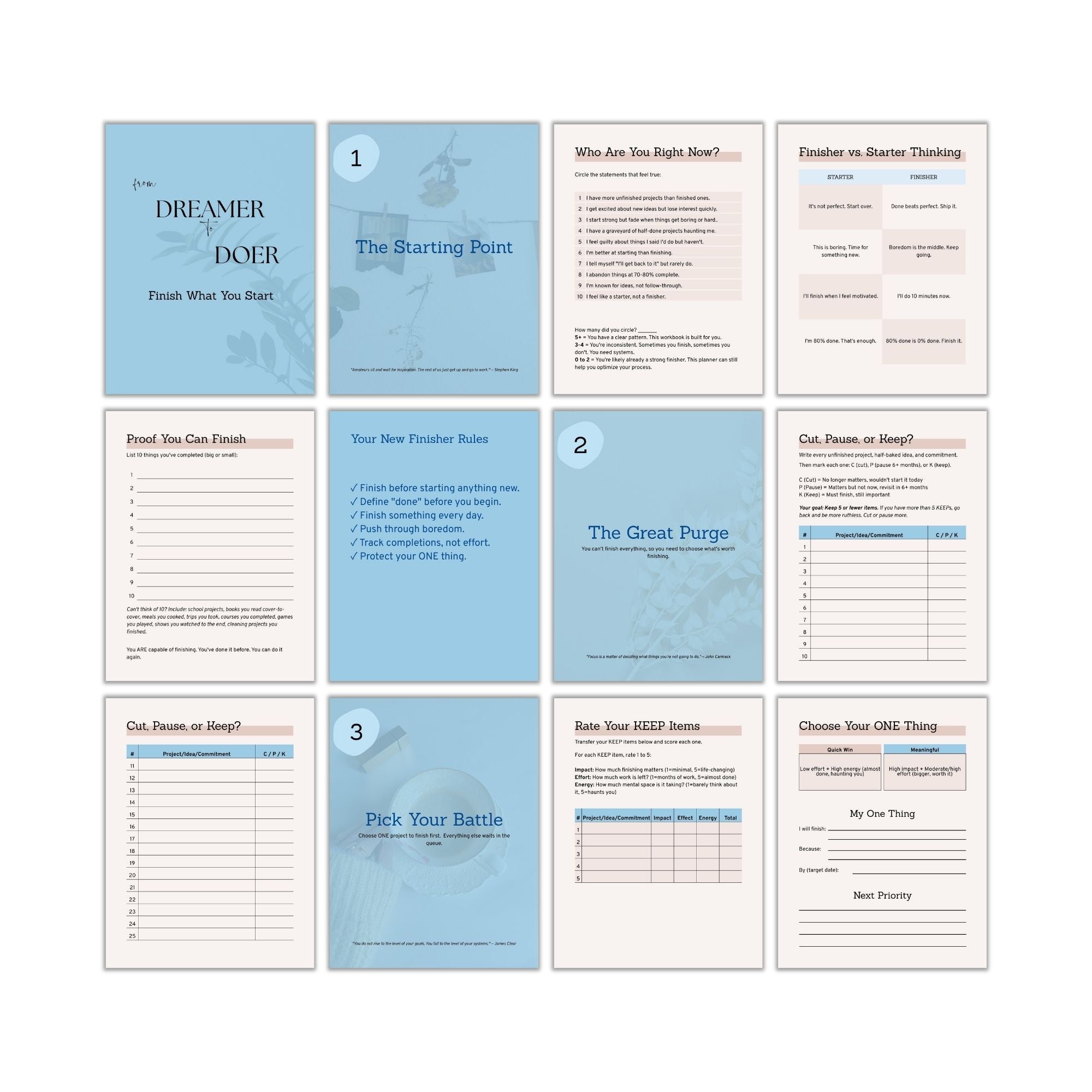 Finish What You Start Workbook PLR