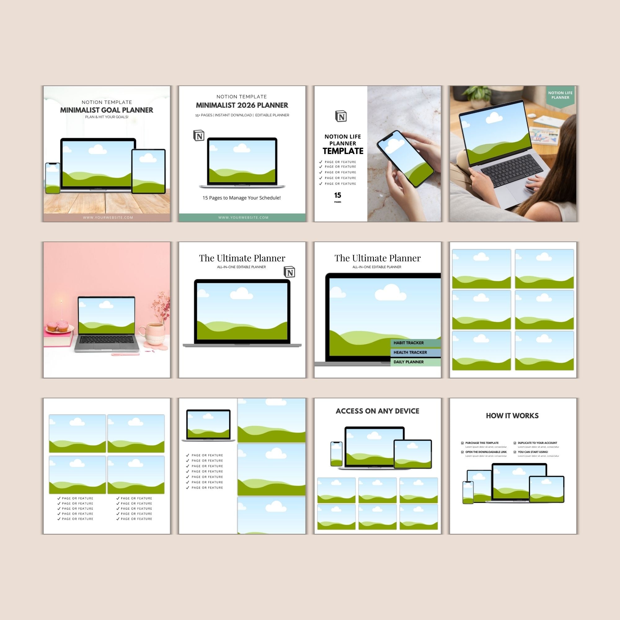 Notion Templates Mockups (PLR)