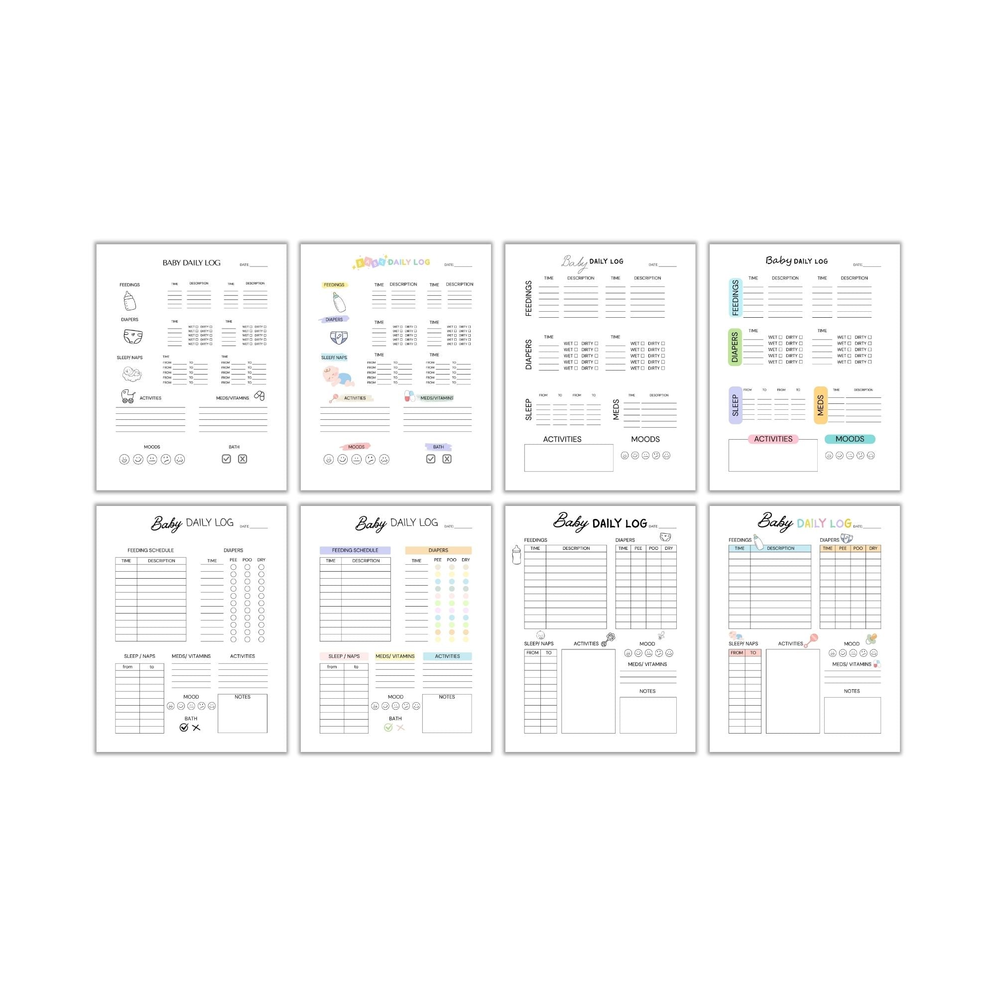 Baby Daily Logs Bundle PLR