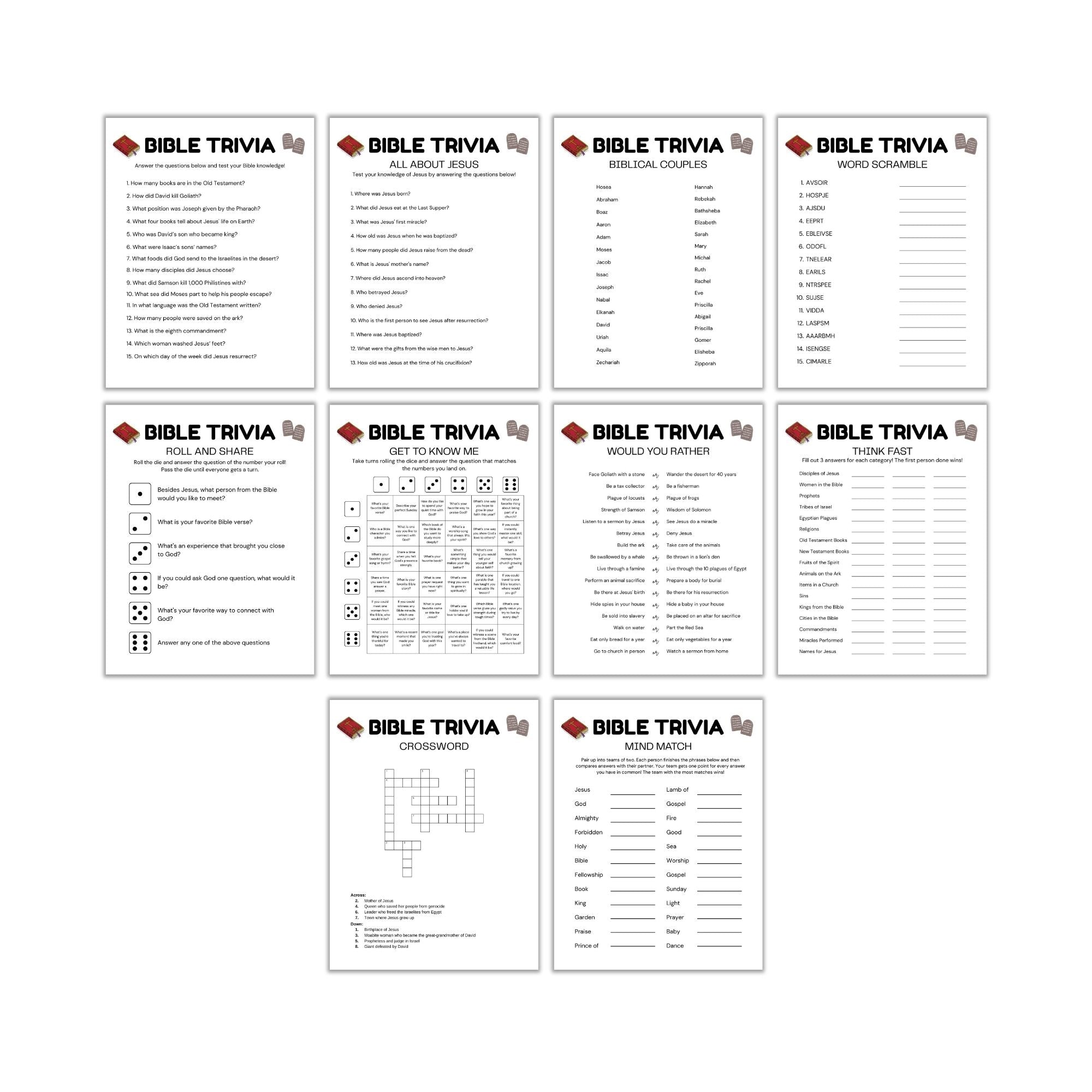 Bible Trivia Games Bundle PLR