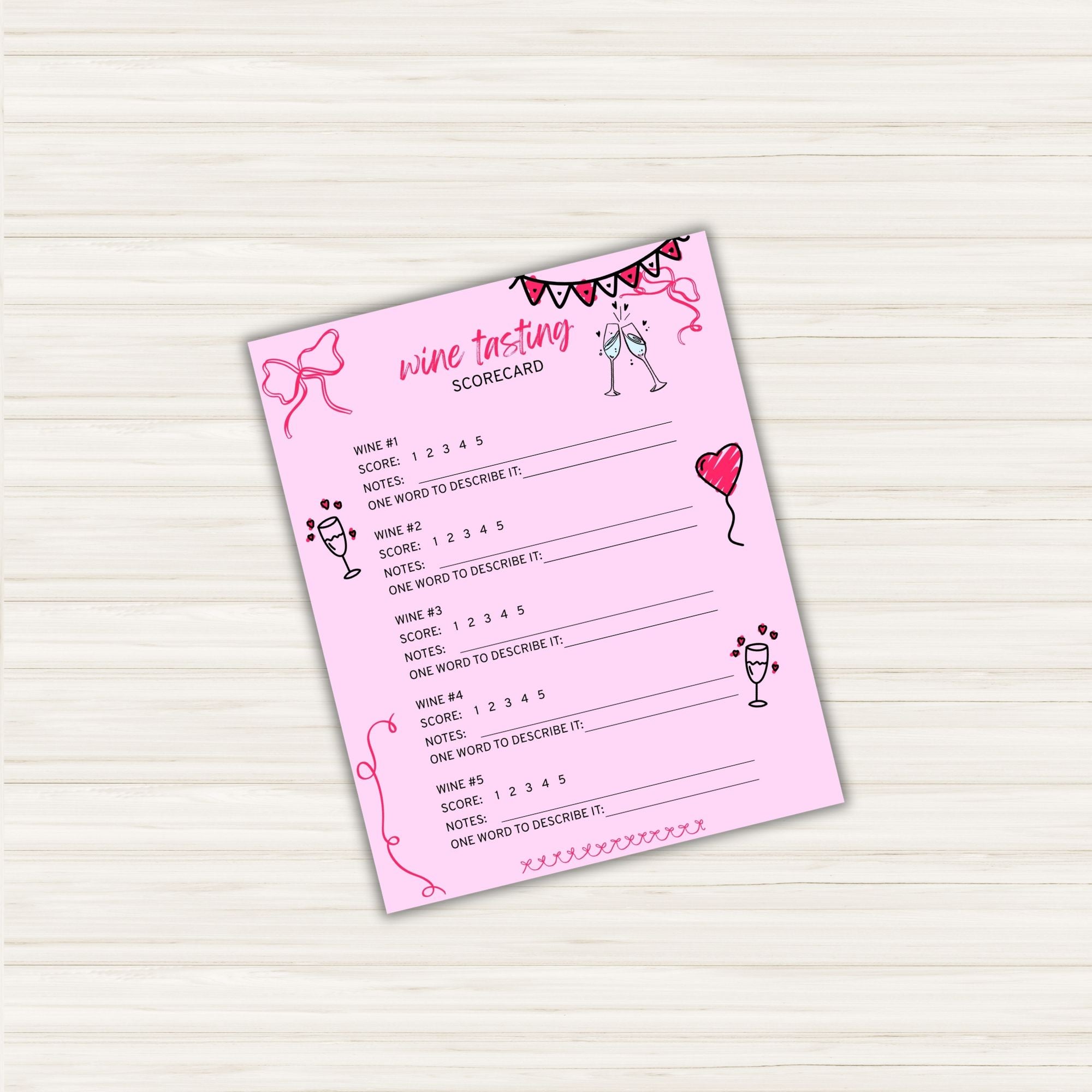 Wine Tasting Cards PLR Template