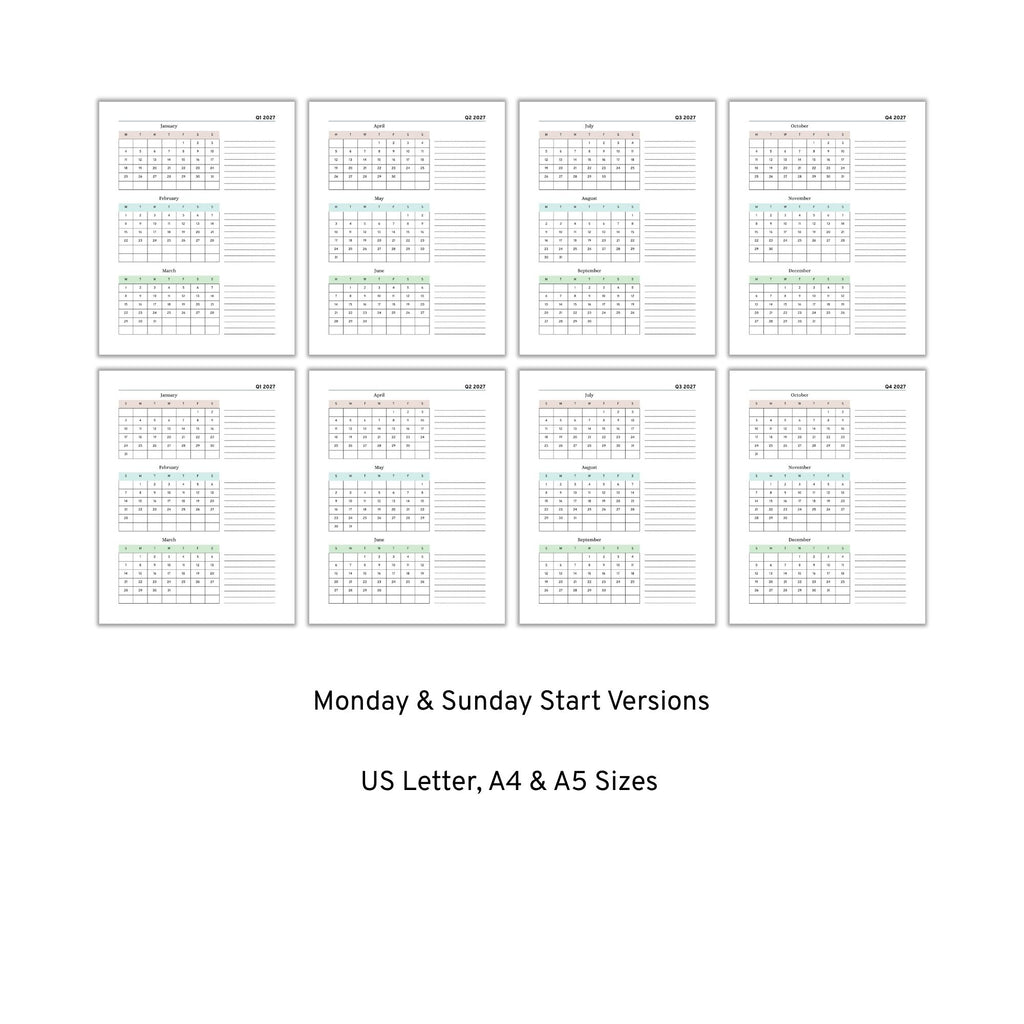2027 Quarterly Planner PLR Template