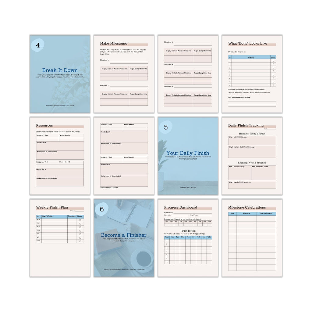 Finish What You Start Workbook PLR