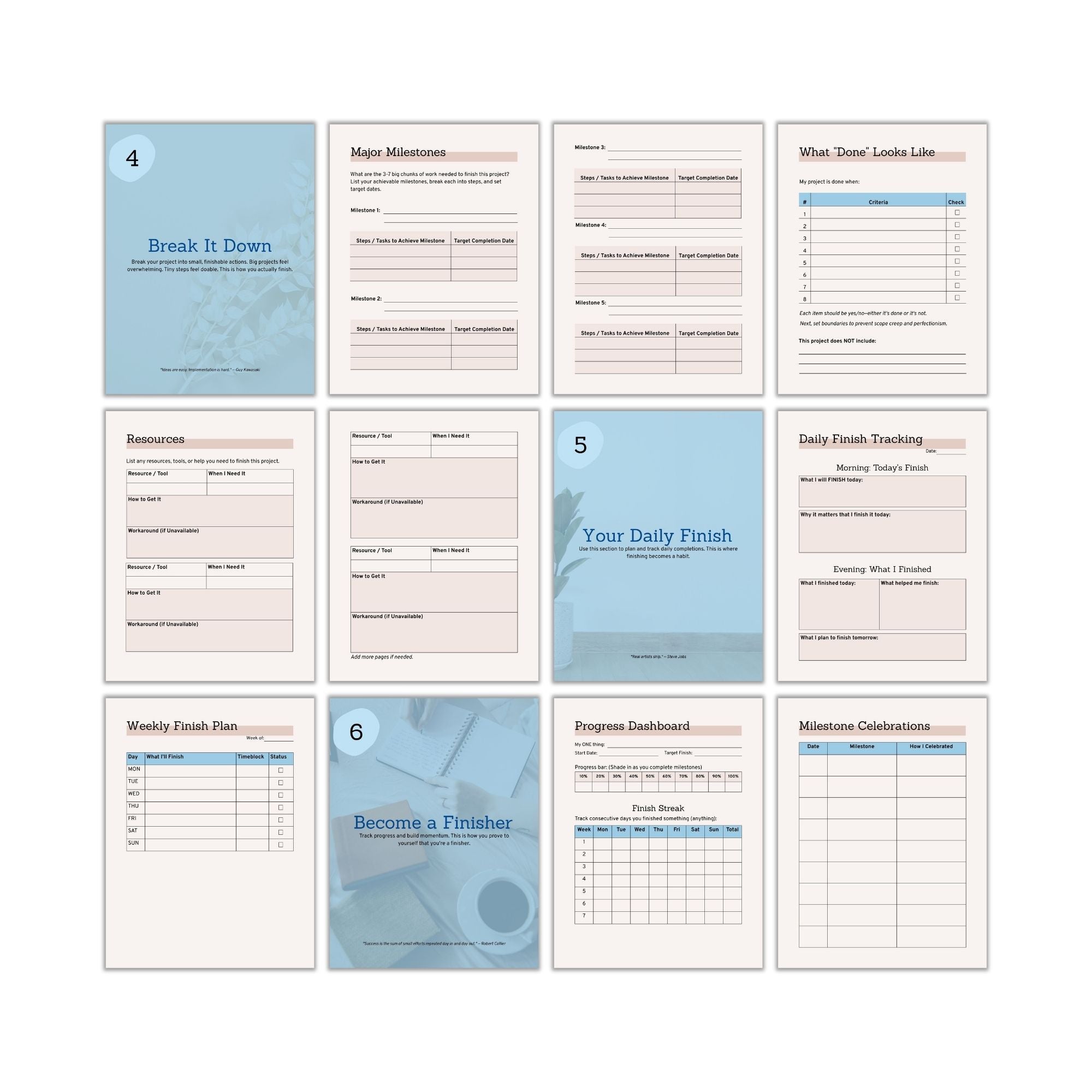 Finish What You Start Workbook PLR