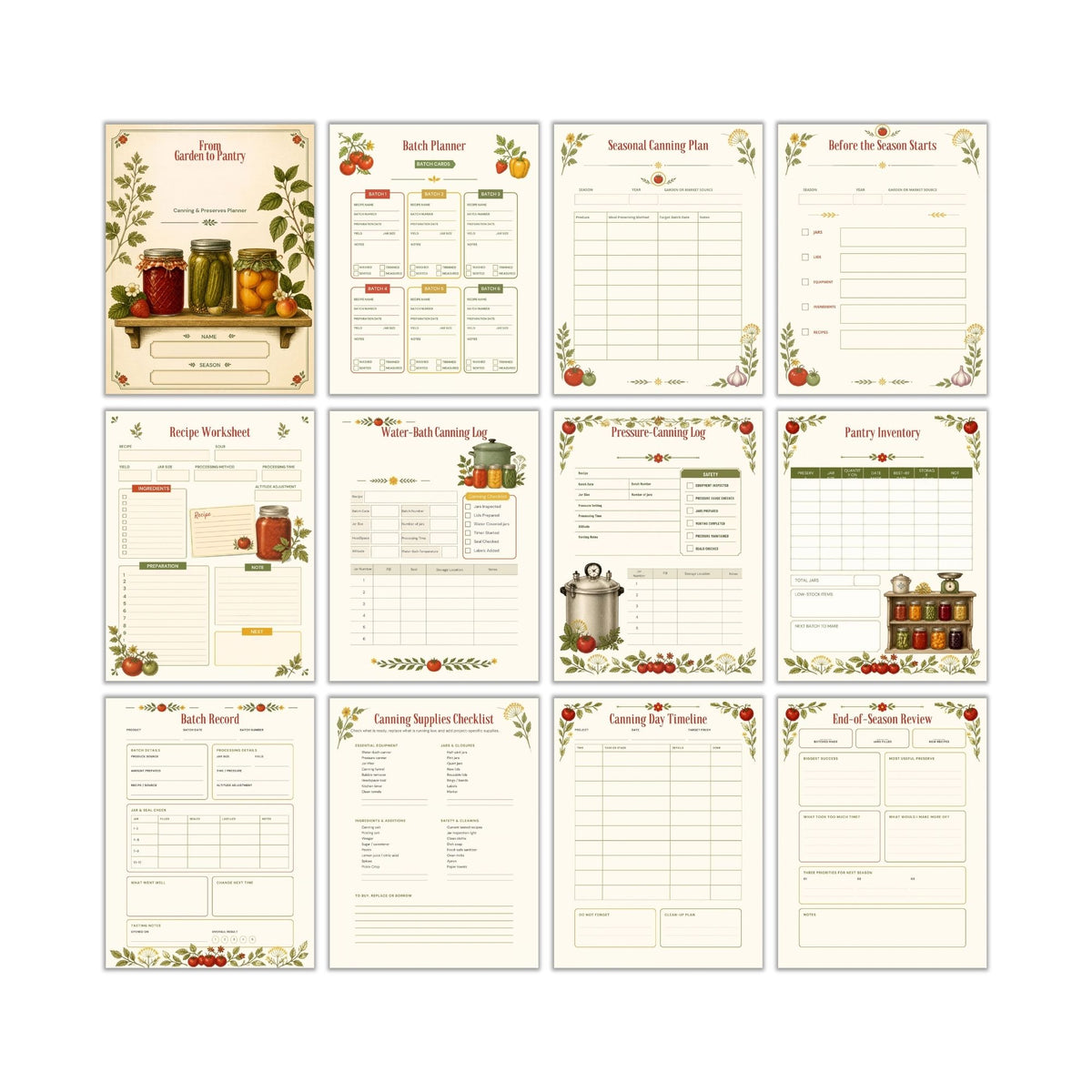 Canning & Preserves Planner