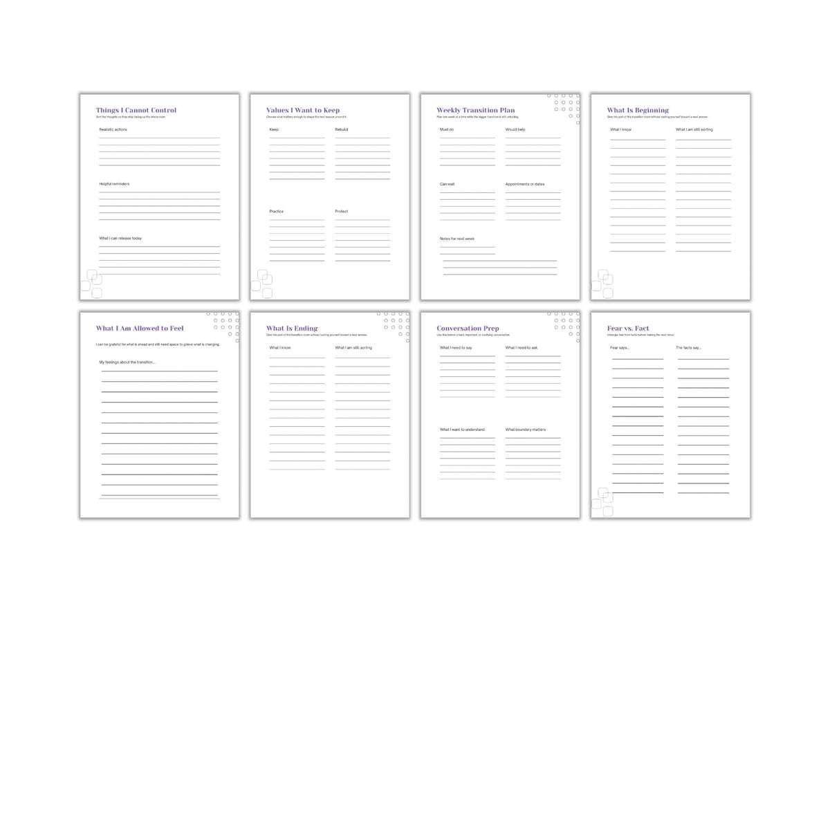 Life Transitions Workbook PLR Template
