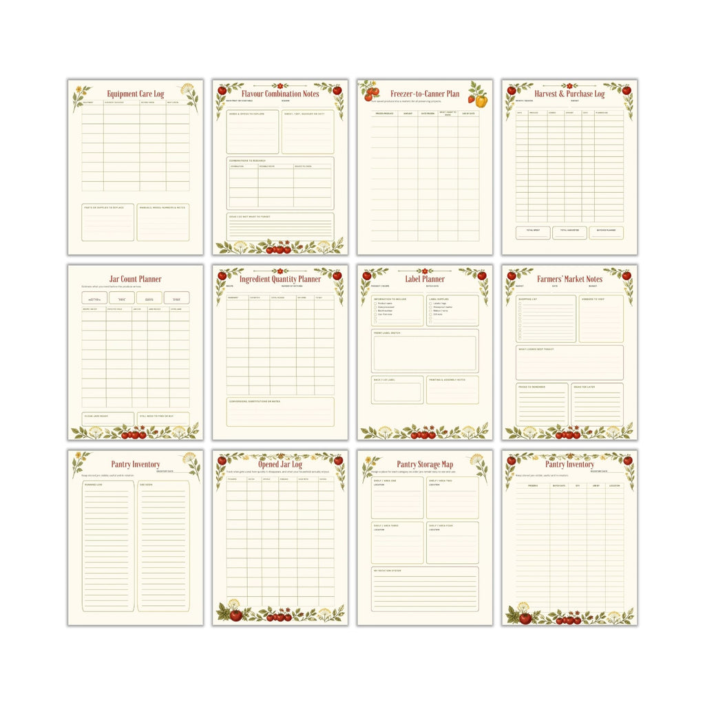 Canning & Preserves Planner