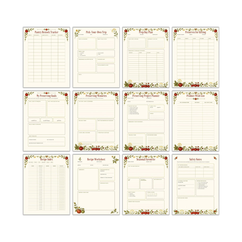 Canning & Preserves Planner