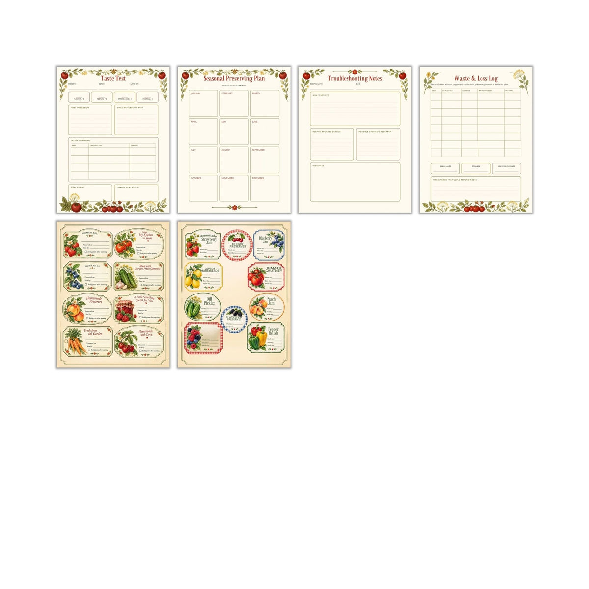 Canning & Preserves Planner