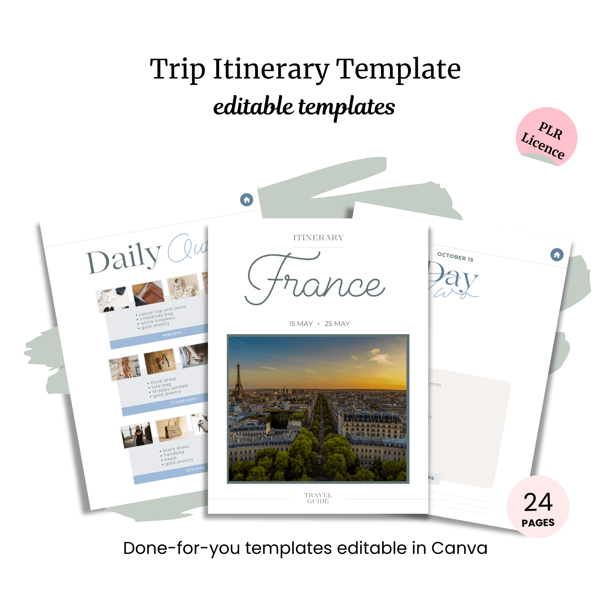 Digital Trip Itinerary Template PLR