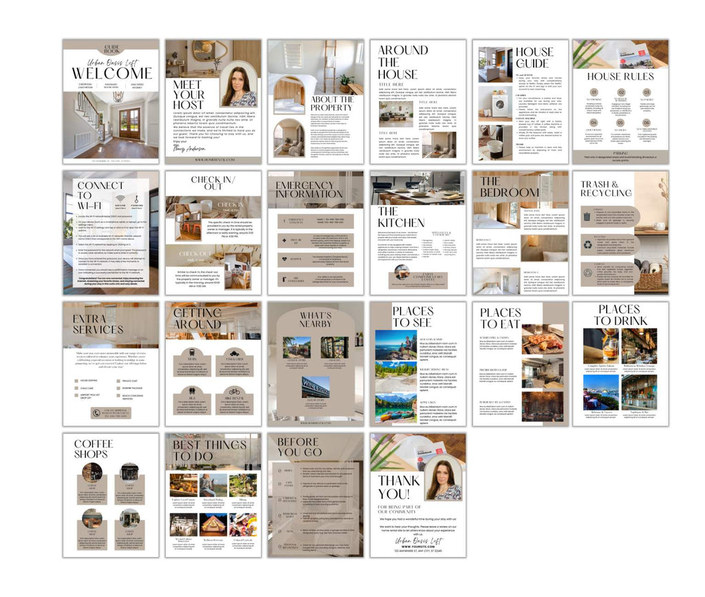 The Delivery Driver Signs Bundle PLR includes a detailed 24-page house manual with welcome notes, house rules, exclusive guides, dining and drink recommendations, emergency contacts, and host intros—ideal for ensuring a seamless delivery driver experience.