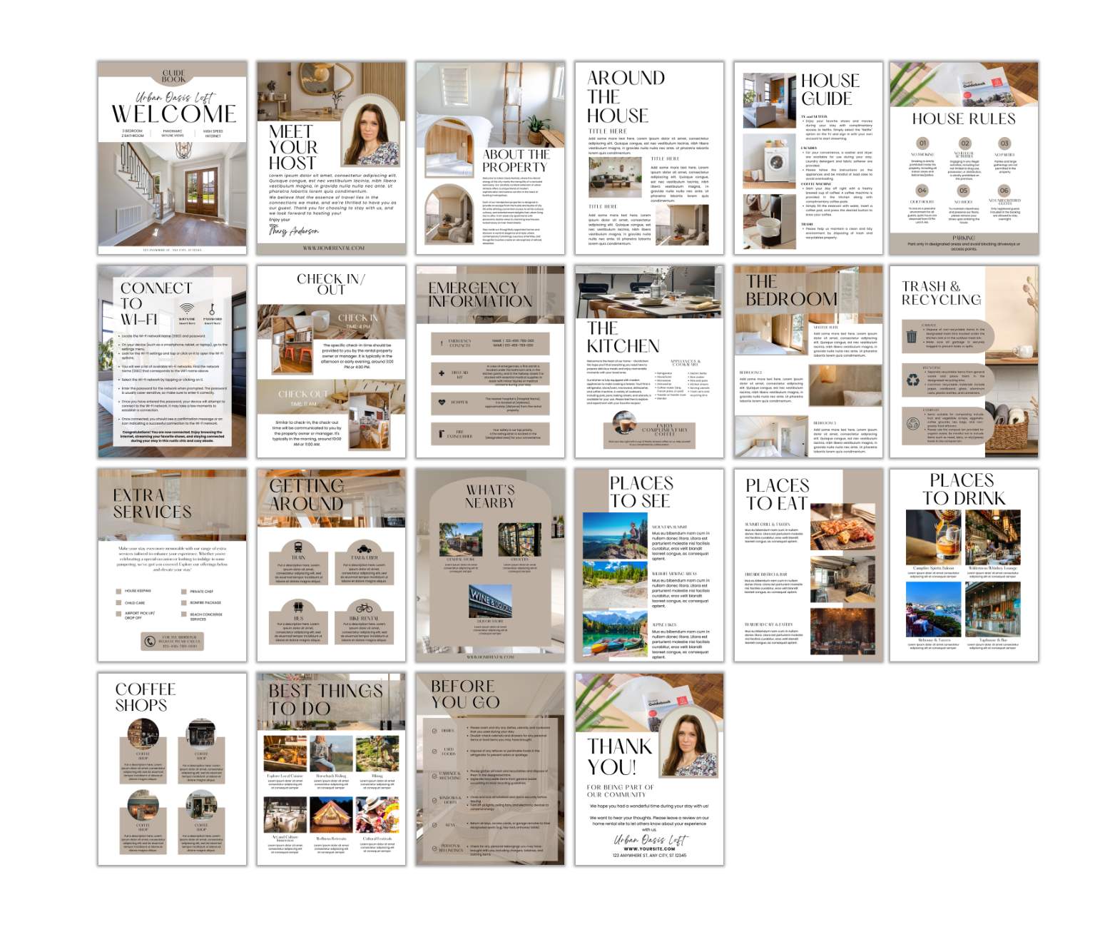 The Delivery Driver Signs Bundle PLR includes a detailed 24-page house manual with welcome notes, house rules, exclusive guides, dining and drink recommendations, emergency contacts, and host intros—ideal for ensuring a seamless delivery driver experience.