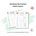 Introducing our vibrant Meet the Teacher Templates Bundle, perfect for your event! These editable pages include sections for favorites, classroom details, and personal interests—a must-have addition to any teacher's toolkit.