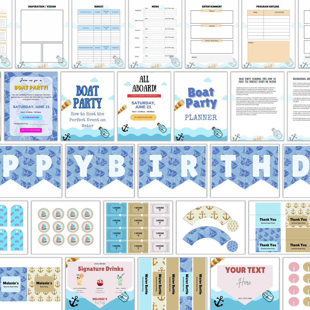 The Complete Boat Party Printable Pack