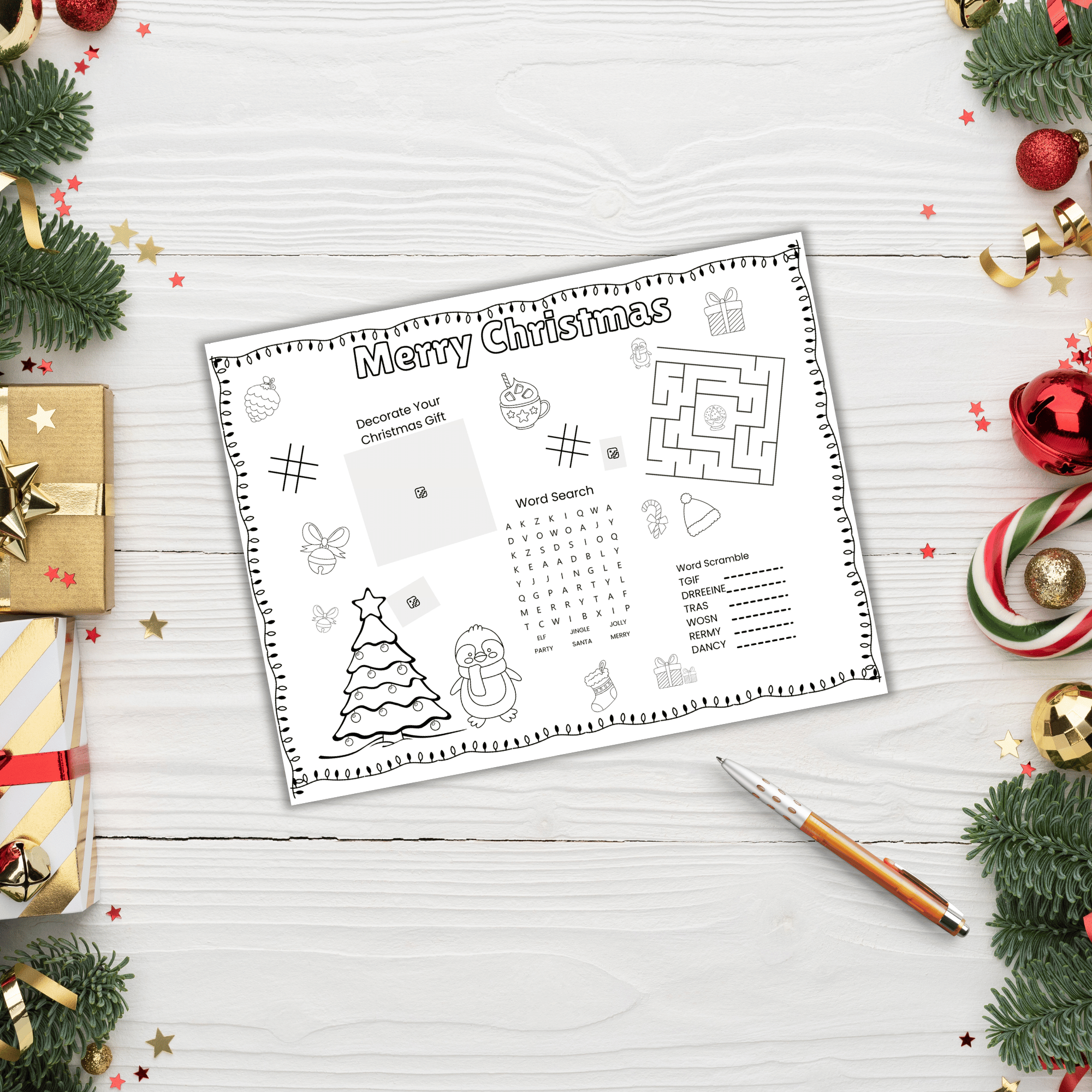 Christmas Activity Placemat Pack PLR