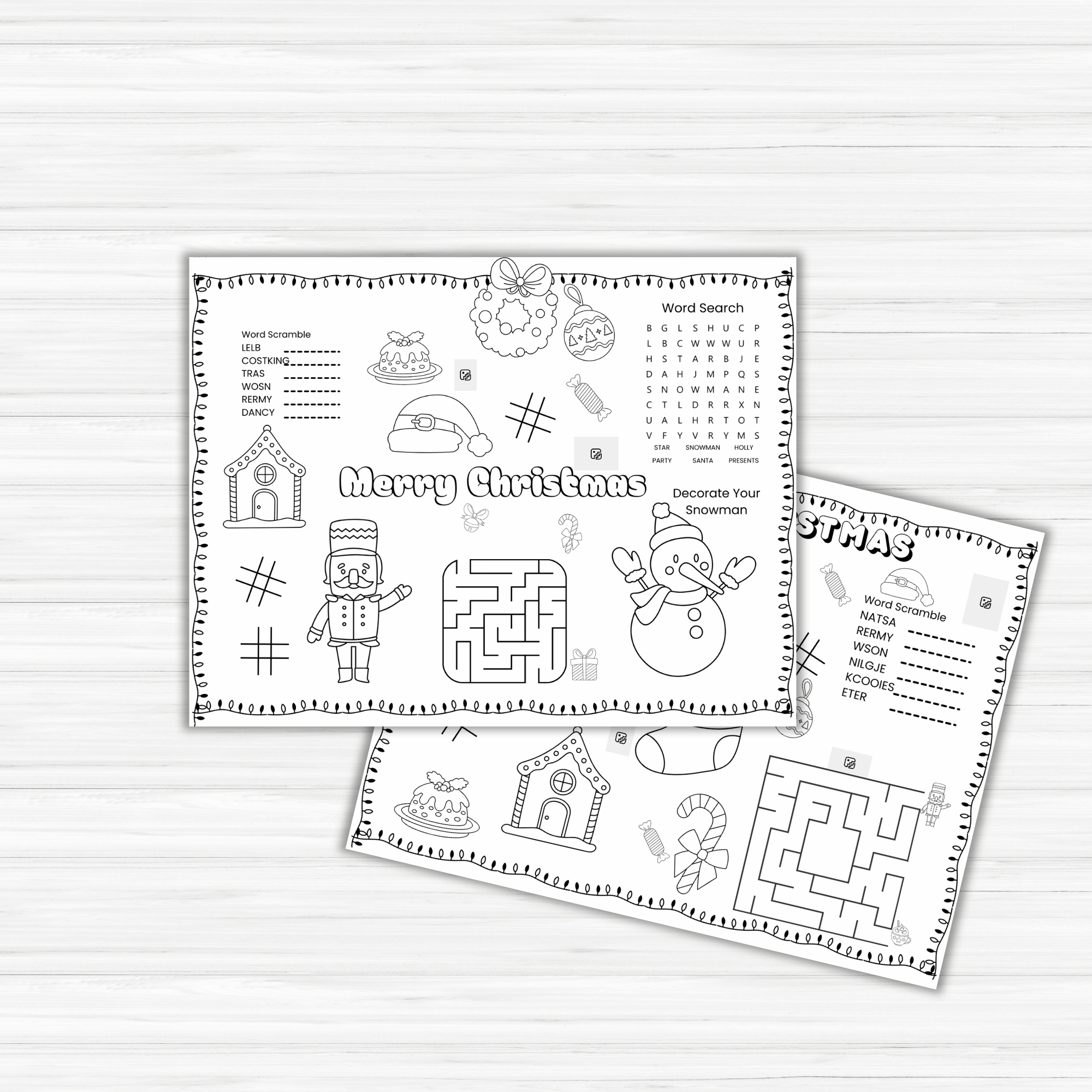 Christmas Activity Placemat Pack PLR
