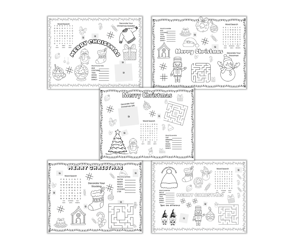 Christmas Activity Placemat Pack PLR