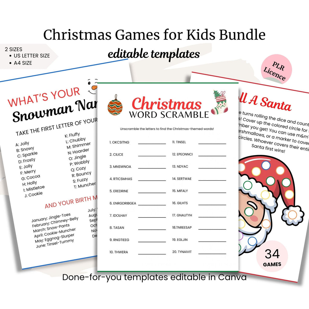 Christmas Games for Kids PLR Bundle