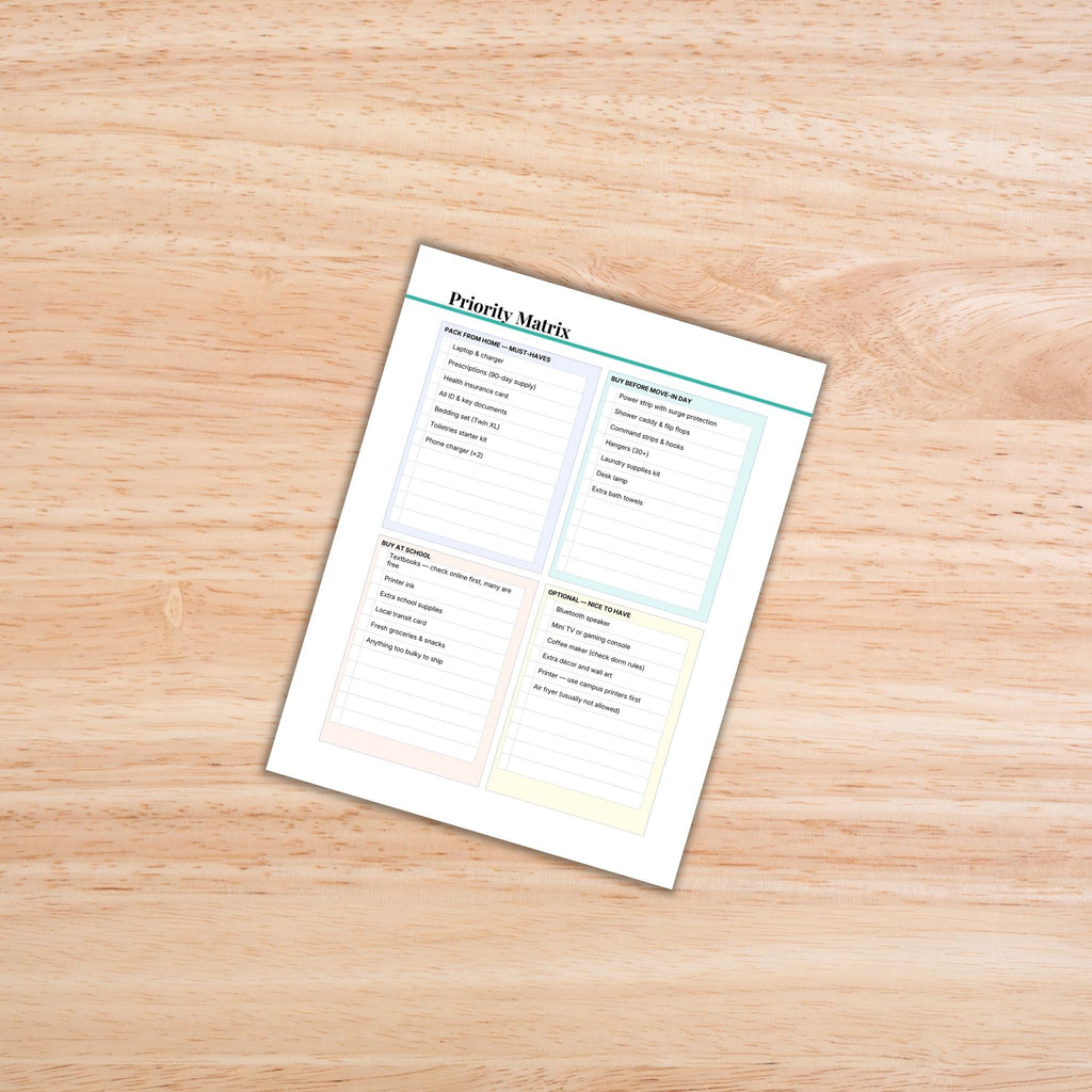 College Packing List PLR Template