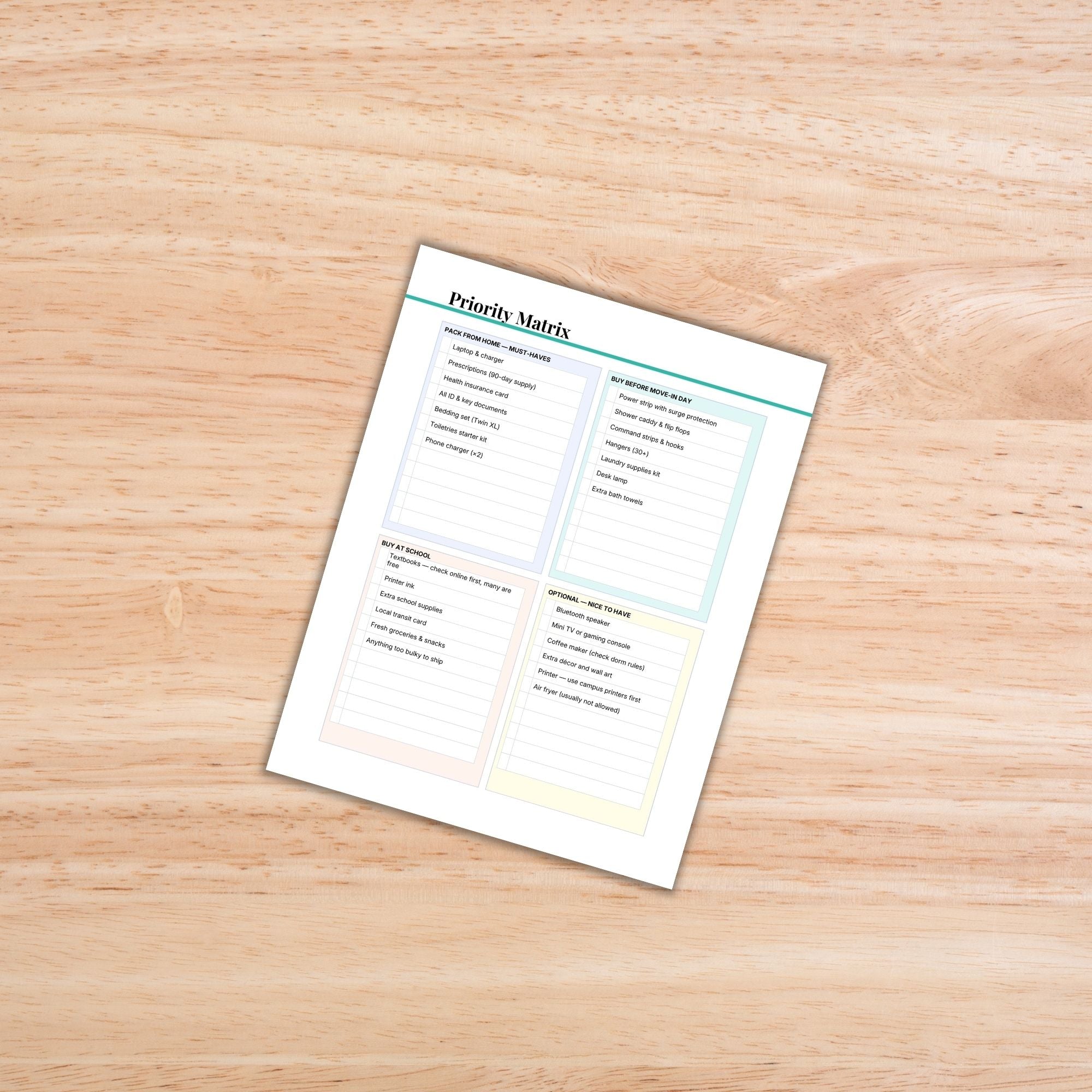 College Packing List PLR Template