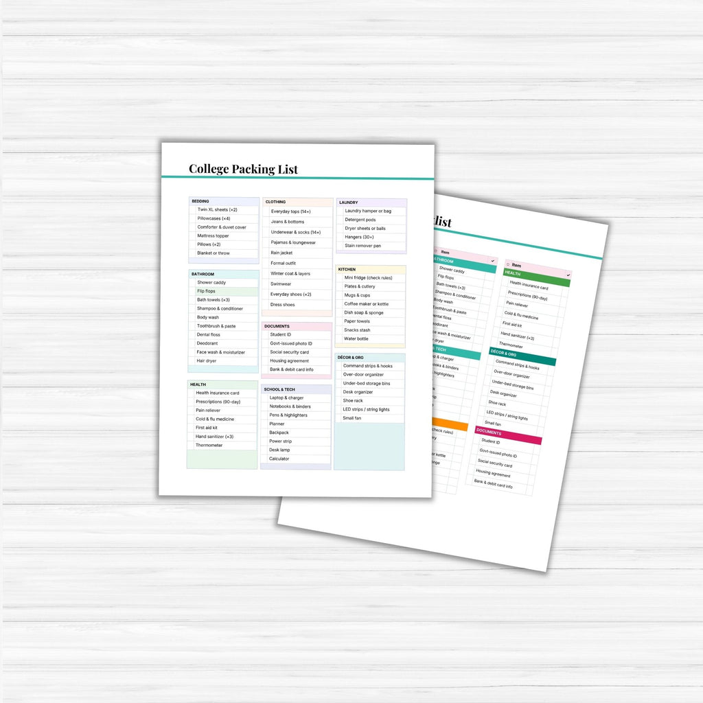College Packing List PLR Template