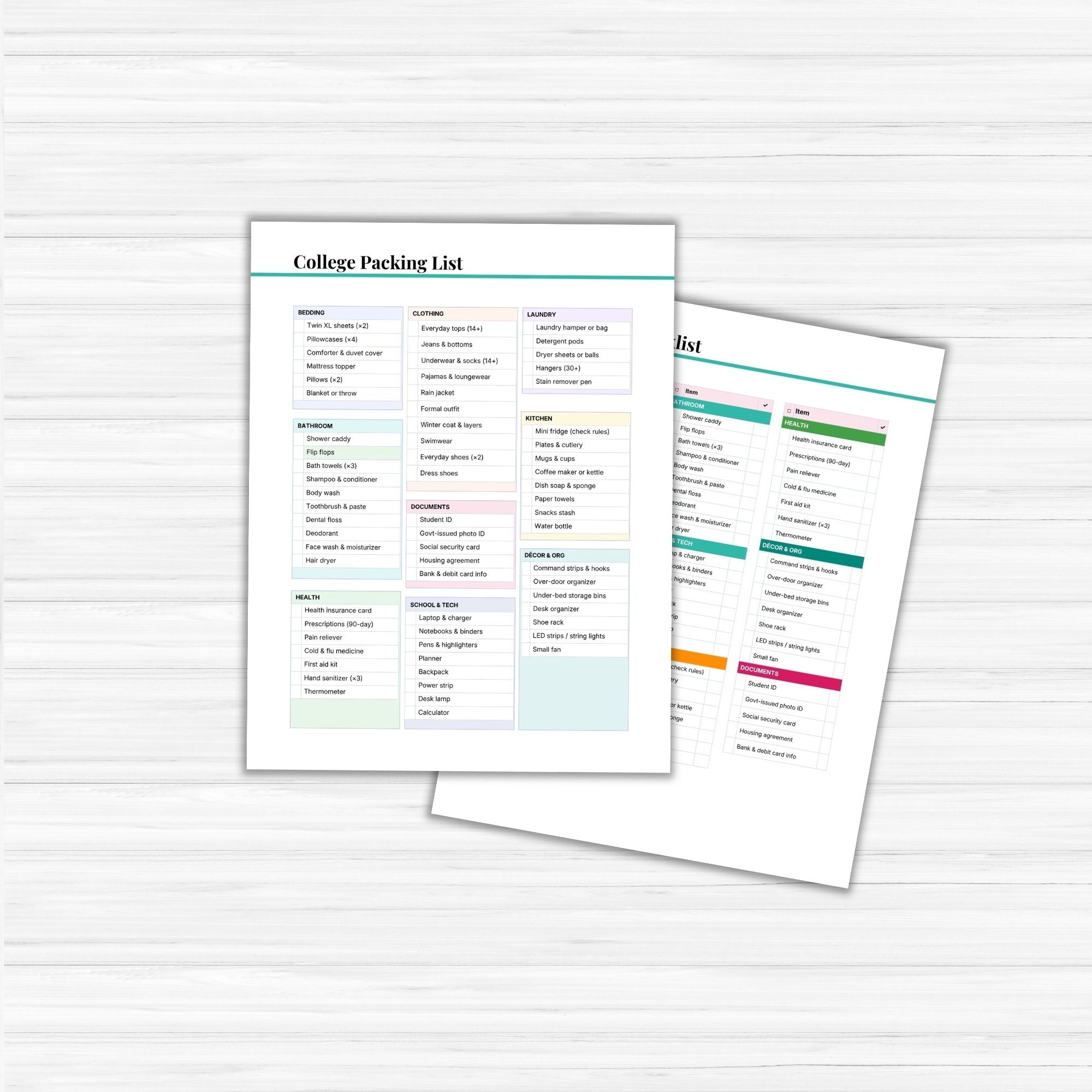 College Packing List PLR Template