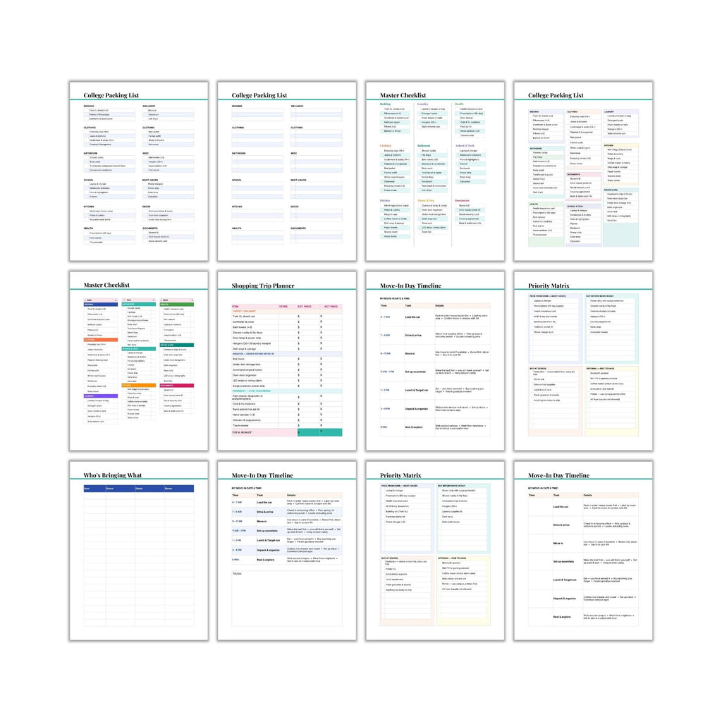 College Packing List PLR Template
