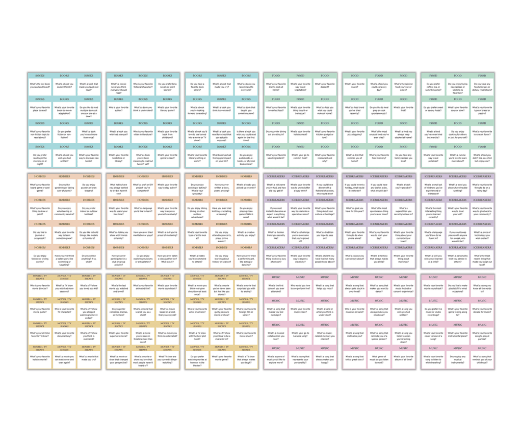 Conversation Cards Bundle PLR