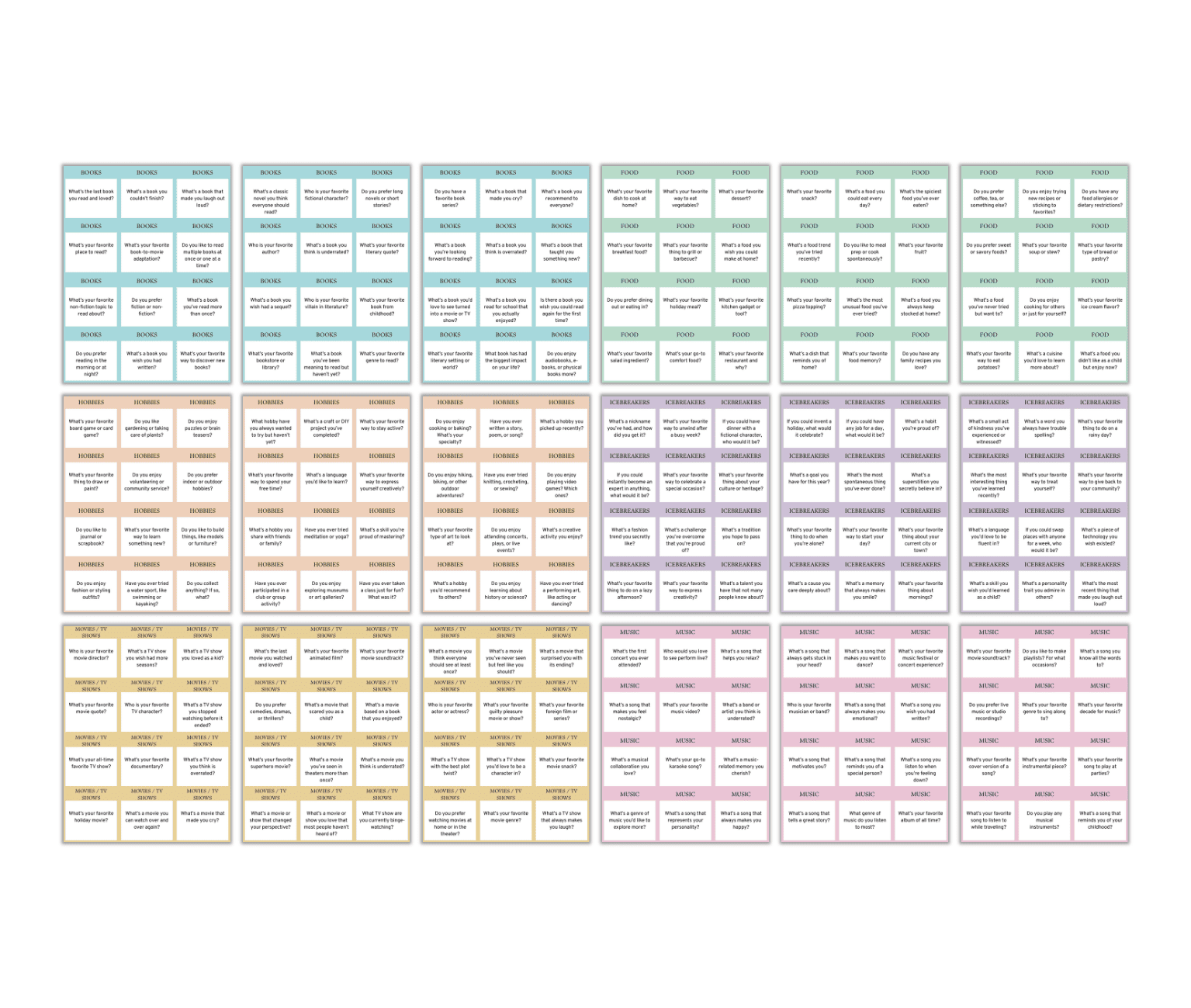 Conversation Cards Bundle PLR