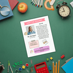 Join us for a "Meet the Teacher" event with Ms. Rodriguez! Her flyer, part of the Meet the Teacher Templates, sits among school supplies on a green table and includes her photo, intro, contact info, and a fun fact—ideal for creative classroom introductions.