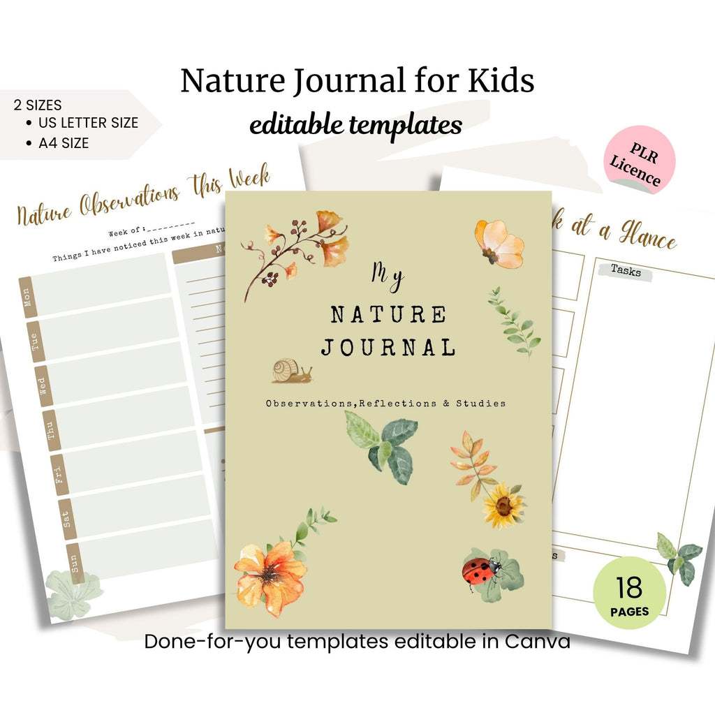 Nature Journal for Kids PLR Template