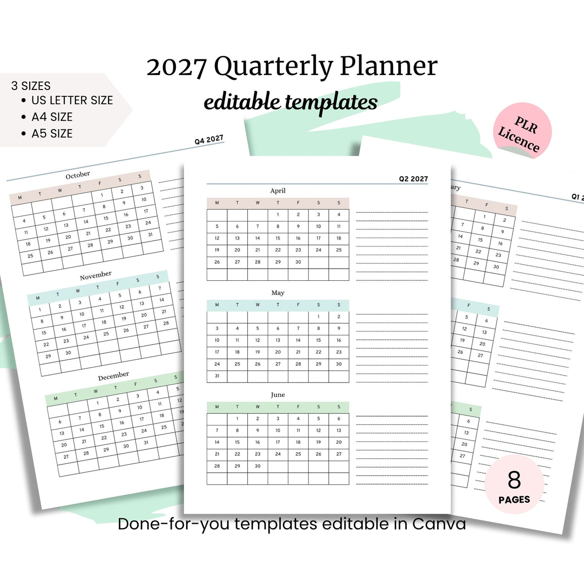2027 Quarterly Planner PLR Template